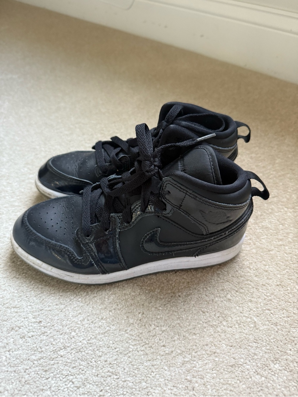 Jordan Kids Black High-Top Sneakers with White Midsole